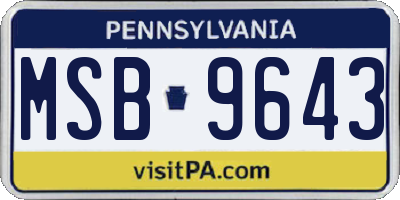 PA license plate MSB9643