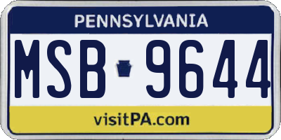 PA license plate MSB9644