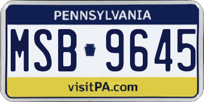 PA license plate MSB9645