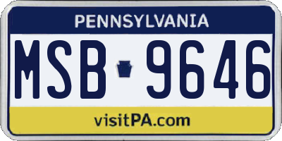 PA license plate MSB9646