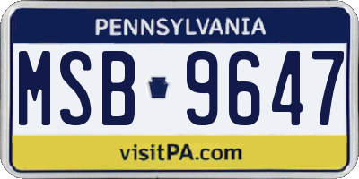 PA license plate MSB9647