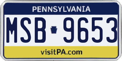 PA license plate MSB9653