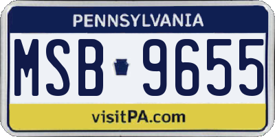 PA license plate MSB9655