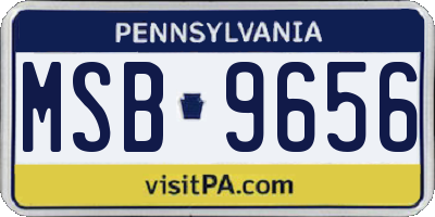PA license plate MSB9656