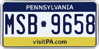 PA license plate MSB9658