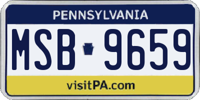 PA license plate MSB9659