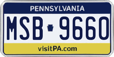 PA license plate MSB9660