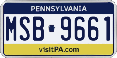 PA license plate MSB9661
