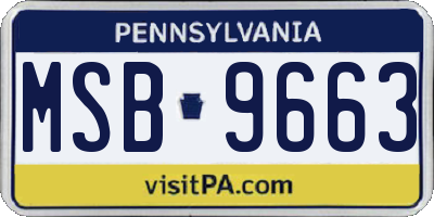 PA license plate MSB9663