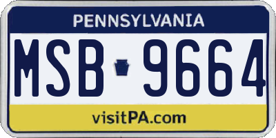 PA license plate MSB9664