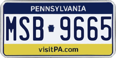 PA license plate MSB9665