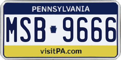 PA license plate MSB9666