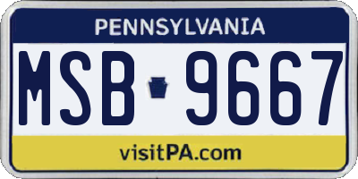 PA license plate MSB9667
