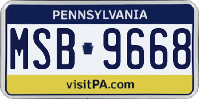 PA license plate MSB9668