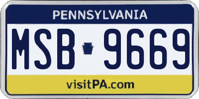PA license plate MSB9669