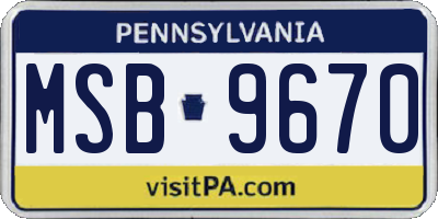 PA license plate MSB9670