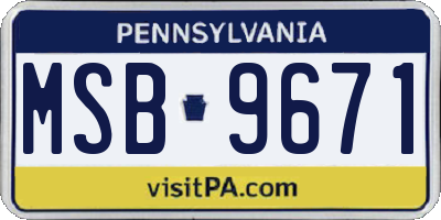 PA license plate MSB9671