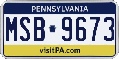 PA license plate MSB9673