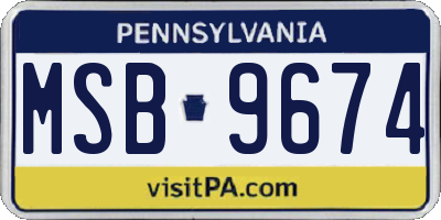 PA license plate MSB9674