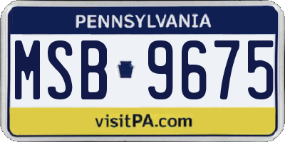 PA license plate MSB9675