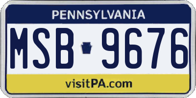 PA license plate MSB9676