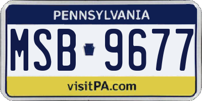 PA license plate MSB9677