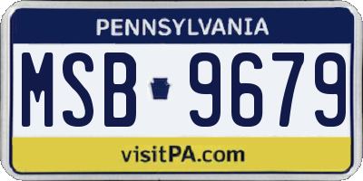 PA license plate MSB9679