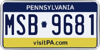 PA license plate MSB9681