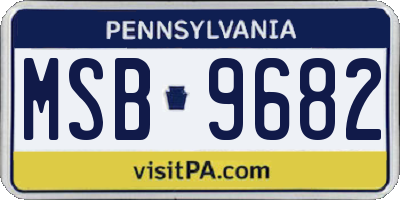 PA license plate MSB9682