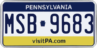 PA license plate MSB9683