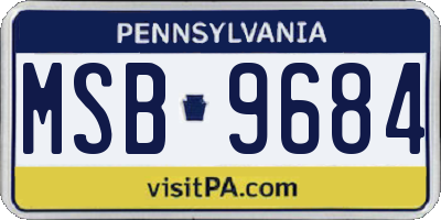 PA license plate MSB9684