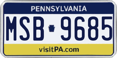 PA license plate MSB9685