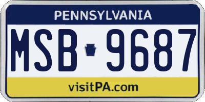 PA license plate MSB9687