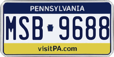 PA license plate MSB9688