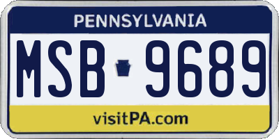 PA license plate MSB9689