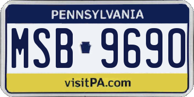 PA license plate MSB9690