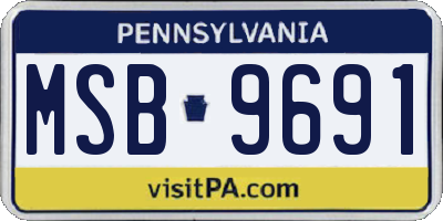 PA license plate MSB9691