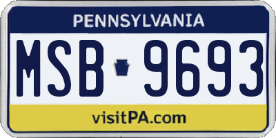 PA license plate MSB9693