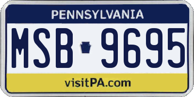 PA license plate MSB9695