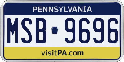 PA license plate MSB9696