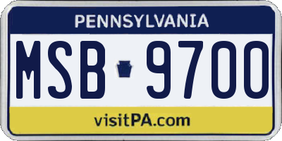 PA license plate MSB9700