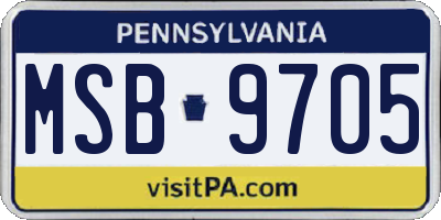 PA license plate MSB9705