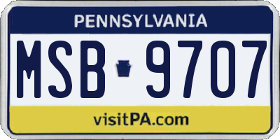 PA license plate MSB9707