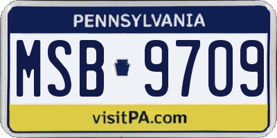 PA license plate MSB9709