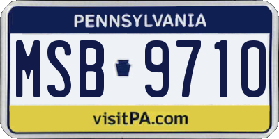 PA license plate MSB9710