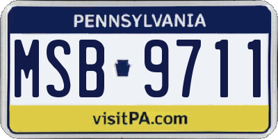 PA license plate MSB9711