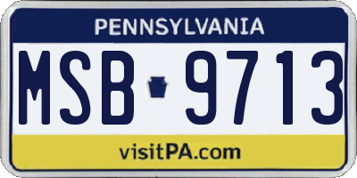 PA license plate MSB9713