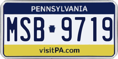 PA license plate MSB9719
