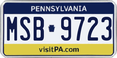 PA license plate MSB9723