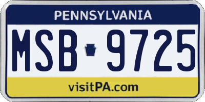 PA license plate MSB9725